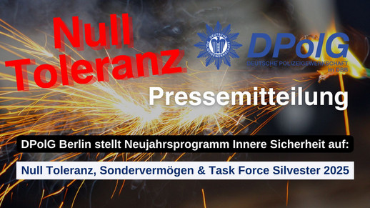 Von friedlichem Silvester konnte in Berlin auch Ende 2024 keine Rede sein. “Chaos und Gewalt prägten die Silvesternacht”, sagt DPolG-Landeschef Bodo Pfalzgraf, “die DPolG Berlin fordert daher mit einem knappen Neujahrsprogramm entschlossenes Handeln”. 