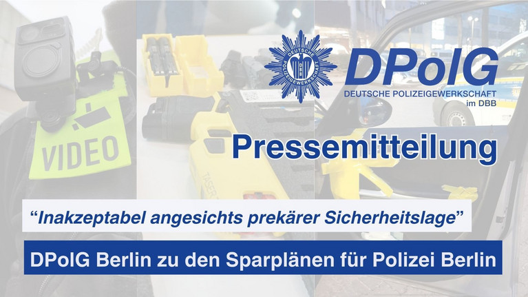 Die Sparpläne von Berlins Innensenatorin Iris Spranger würden sich auf den Einsatz bzw. Einkauf von Bodycams, dem Taser aber auch auf die Infrastruktur wie die Erneuerung des Fuhrparks oder die Sanierung der Dienstgebäude ausweiten.